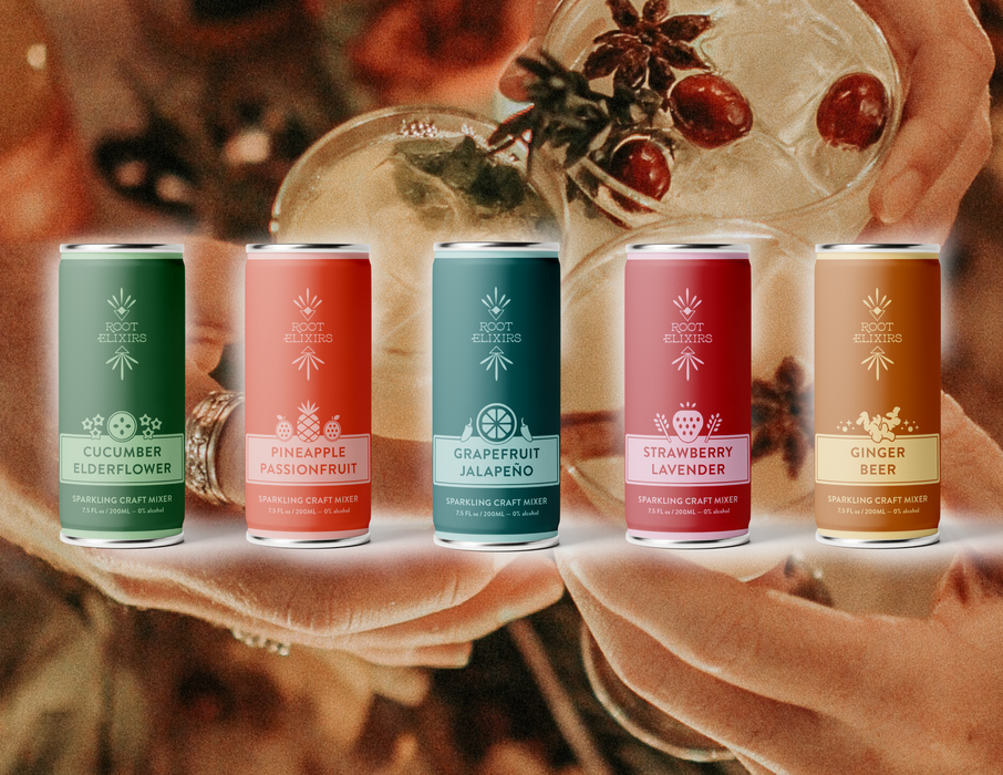 Root Elixirs Mix & Match 12 pack Bottles | Root Elixirs Sparkling Premium Cocktail Mixers 12 Bottles 12 oz by Farm2Me
