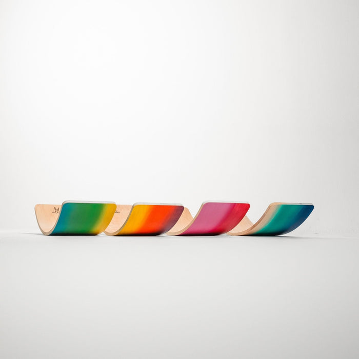 Child's active play with wobble board