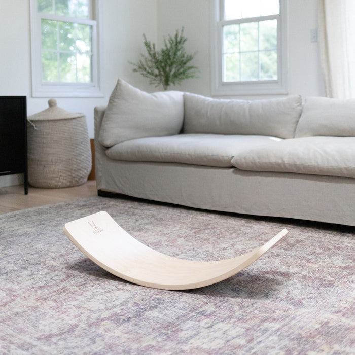 Kids exploring with a wobble board