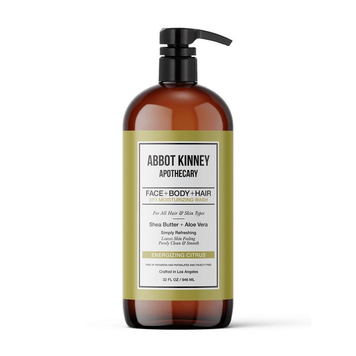 Abbot Kinney Apothecary Men's 3-in-1 Moisturizing Shampoo, Conditioner, and Body Wash - Energizing Citrus 32oz Men's Grooming Los Angeles Brands