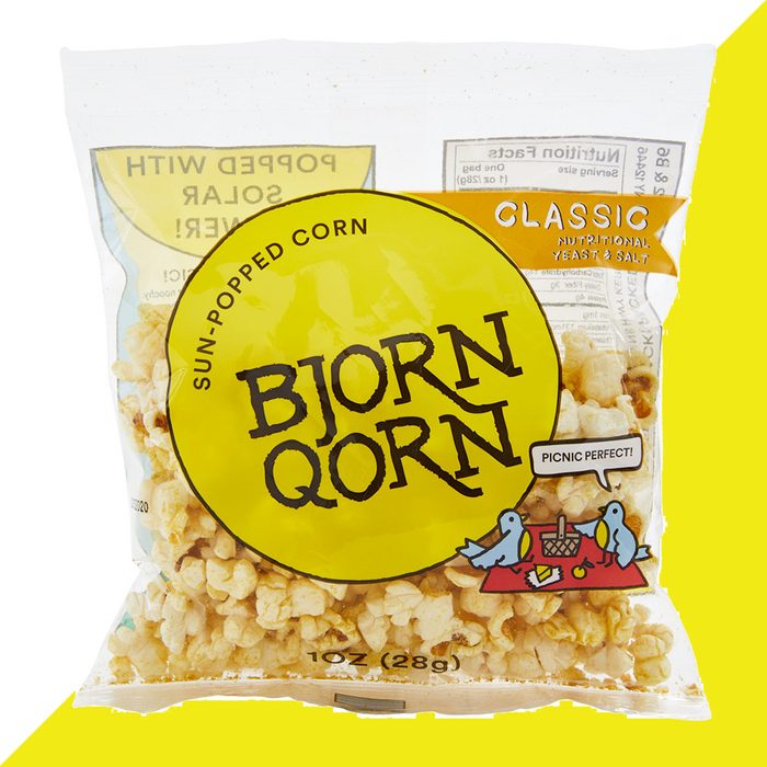 1oz Classic bag with white and yellow back round.