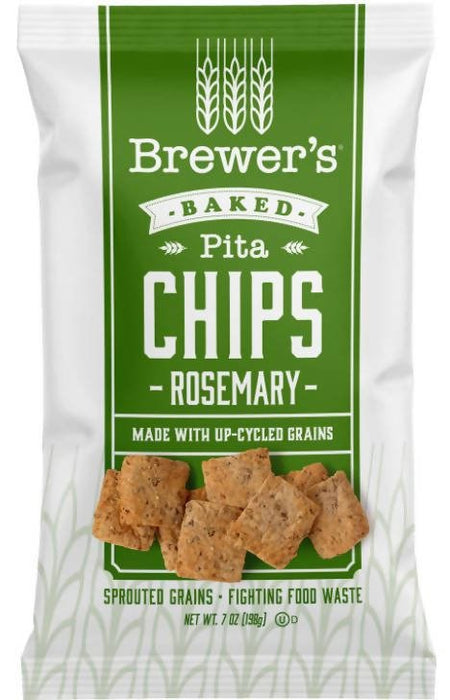 Brewer's Crackers Rosemary Pita Chips - 12 Bags x 7 oz by Farm2Me