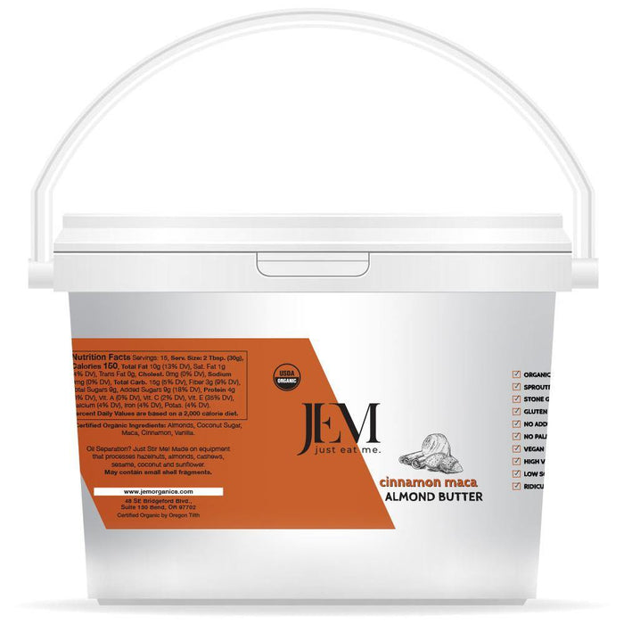JEM Organics Cinnamon Maca Almond Butter - Bulk Bucket 8 lb by Farm2Me