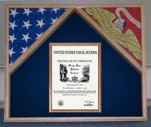 Military Flag Case For 2 Flags and Certificate Display Case., , The Military Gift Store, Military Frames, Military Medal and Photo Frames