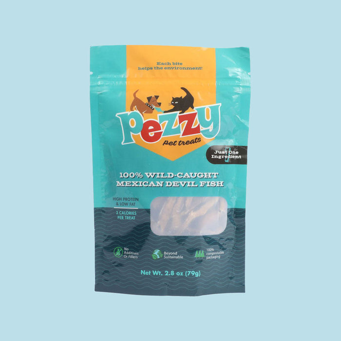 Pezzy Pets Devil Fish Strips Treats Bag, Single Ingredient by Farm2Me