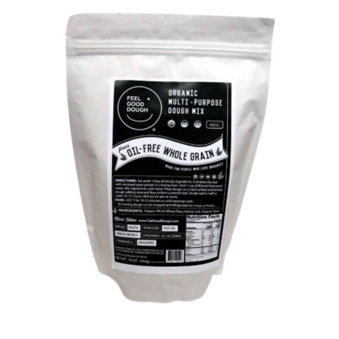 Feel Good Dough Organic Multi-Purpose Oil-Free Whole Grain Dough Mix Bags - 5 bags x 16oz case by Farm2Me