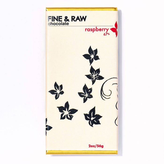 FINE & RAW chocolate - Fine and Raw Dark Chocolate Bars, Raspberry (67% Cocoa / Cacao), Organic - 10 Bars x 2oz - Snacks | Delivery near me in ... Farm2Me #url#