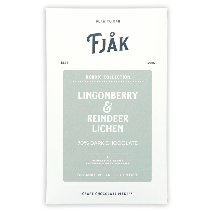 Fjåk Lingonberry & Lichen Dark Chocolate 70% (Nordic Collection) by Farm2Me