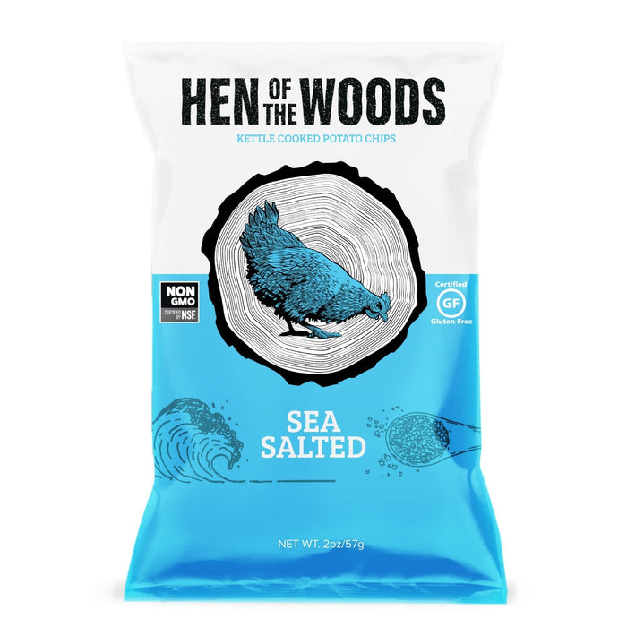 Hen of the Woods Sea Salted Kettle Chips Bag - 60 bags x 2oz case by Farm2Me