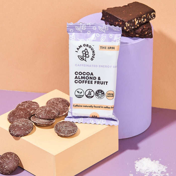 I Am Grounded - I Am Grounded THE 3PM - Cocoa, Almond & Coffee Fruit Box (V) (GF) - 1/4 Pallet (192 Boxes x 10 Packs) - Snack | Delivery near me in ... Farm2Me #url#