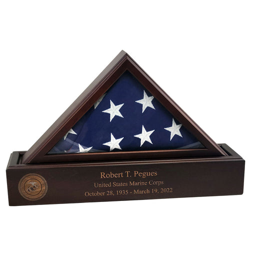 Flag and Personalized Pedestal Display Case - for 3x5 Capitol Flag., , The Military Gift Store, Flag And Pedestal Display Cases
