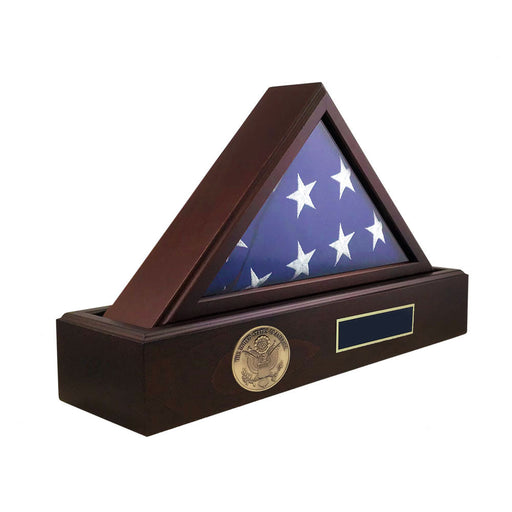 Flag and Personalized Pedestal Display Case - for 3x5 Capitol Flag., , The Military Gift Store, Flag And Pedestal Display Cases