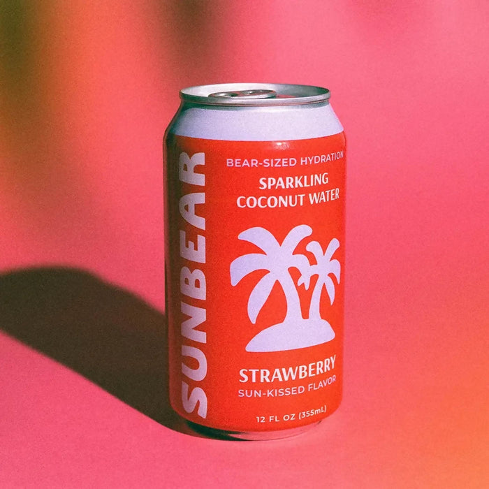 Sunbear Sparkling Coconut Water Strawberry Cans - 12 Cans by Farm2Me