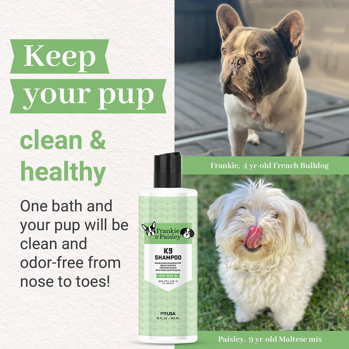 K9 Shampoo with Hemp Seed Oil - Shampoo for Dogs - 16oz Pet Grooming Los Angeles Brands