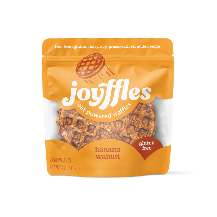 Joyffles banana walnut (nutty, crunchy comfort) Waffles - 2-piece Pack by Farm2Me