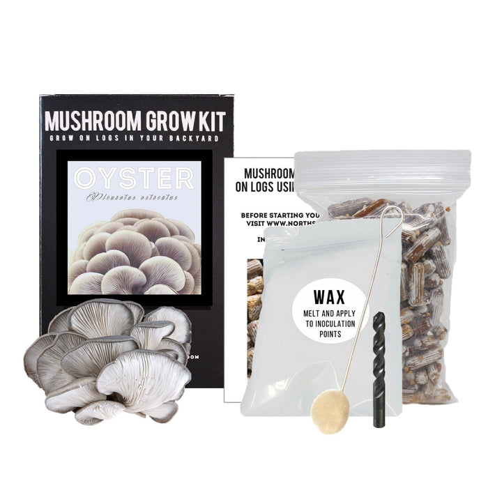 North Spore Organic Blue Oyster Mushroom Outdoor Log Growing Kit by Farm2Me