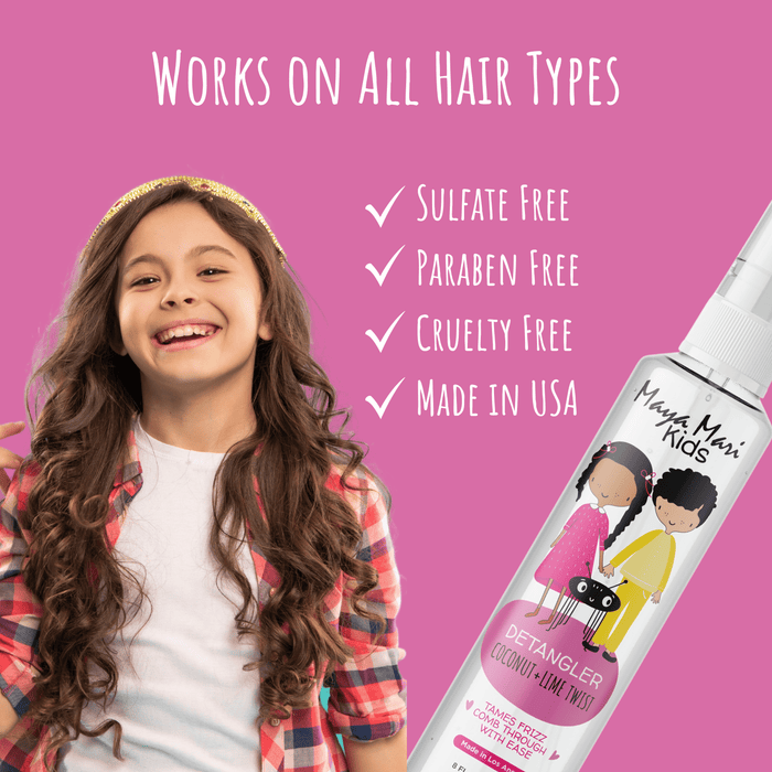 Maya Mari Kids Detangler, with Argan Oil, Coconut Oil, and Lime Oil, 8 oz Hair Care Los Angeles Brands