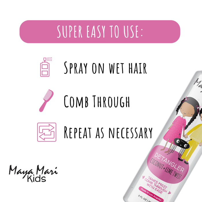 Maya Mari Kids Detangler, with Argan Oil, Coconut Oil, and Lime Oil, 8 oz Hair Care Los Angeles Brands