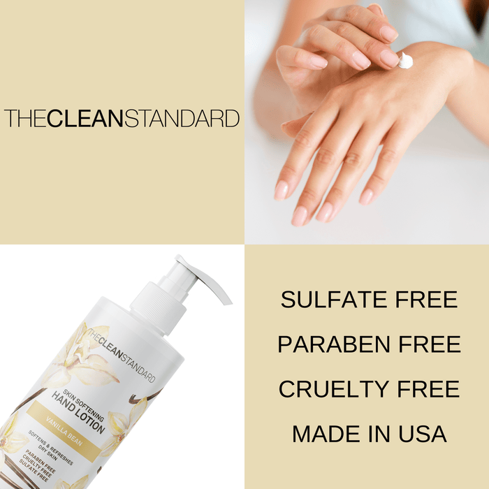 Moisturizing Hand Lotion for Dry Skin and Moisturizer with Shea Butter, Vanilla Extract | Hydrating Non Greasy Hand Cream for Women and Men by THE CLEAN STANDARD | 2 Bottle Set x 16 fl oz with Lotion Pump Hand Lotion LOS ANGELES BRANDS