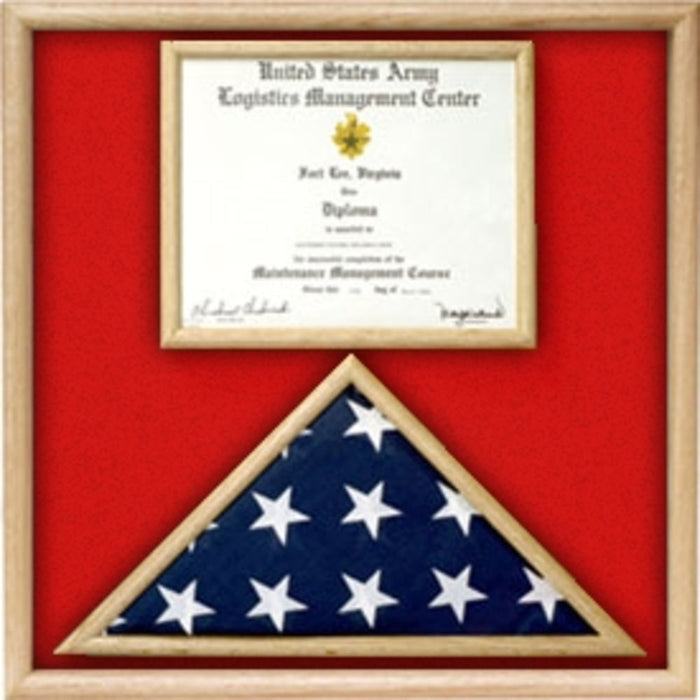 US Marine Corp Flag and Certificate Display Case/ award case. - The Military Gift Store