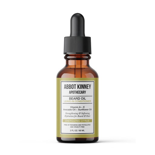 Softening Beard and Mustache Oil, Strengthens and Conditions, Energizing Citrus, 2oz by Abbot Kinney Apothecary Men's Grooming Los Angeles Brands