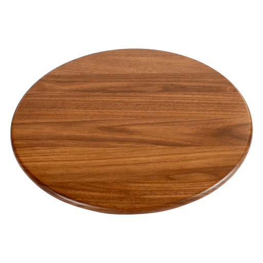 Virginia Boys Kitchens Serving Tray 13.5 Inch Round Walnut Wood Lazy Susan Centerpiece with Smooth 360 Degree Rotation