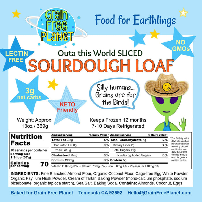 Grain Free Planet Keto Sliced Sourdough Loaf Case by Farm2Me
