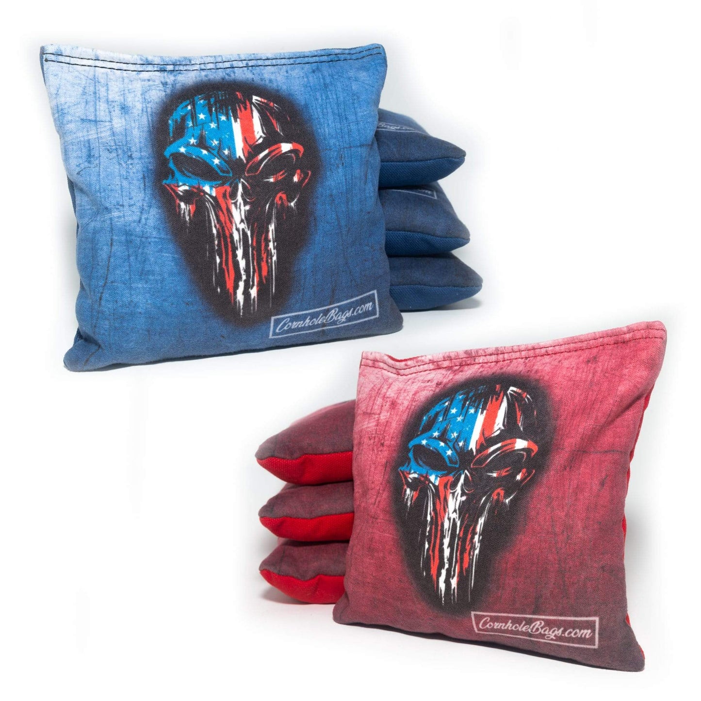 USA Skull 2 Glide & Grip Cornhole Bags