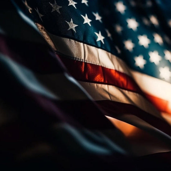 Betsy Ross, Bennington and Cowpens thirteen-star American flags shown side by side
