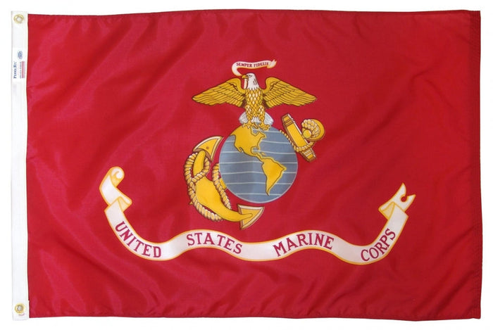 U.S. Marine Corps flag with Eagle, Globe and Anchor on scarlet field