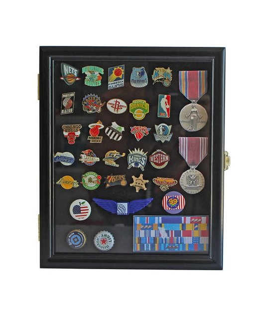 Display Case Cabinet Shadow Box for Military Medals, Pins, Patches, Insignia, Ribbons Black Finish., Display Case Cabinet Shadow Box for Military Medals, Pins, Patches, The Military Gift Store, Display Case Accessories