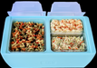 The Dubler HEAT is unique innovation as a flameless chafer and cooler combination that fits two 1/2 size food pans and up to 4” depth.  The premium insulation, along with the heat packs and placing hot food trays straight from oven, provide a slow drop in temperature over time.  Enjoy hot to eventually warm food for hours while the outside remains safe to touch for easy mobility.