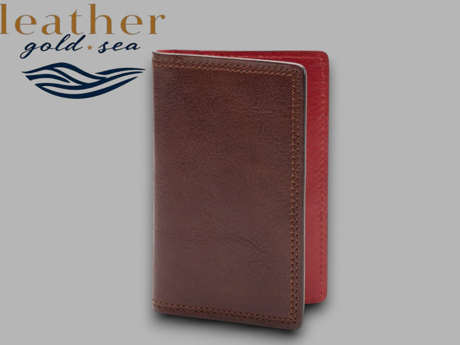 Brown Leather Wallet | Handmade Leather Wallet – Brown & Red