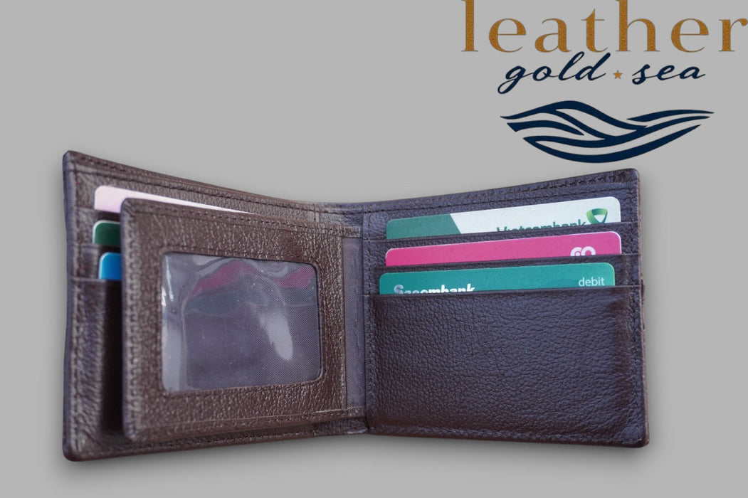 Leather Bifold Wallet for Men – Dark Brown | Alligator Wallet