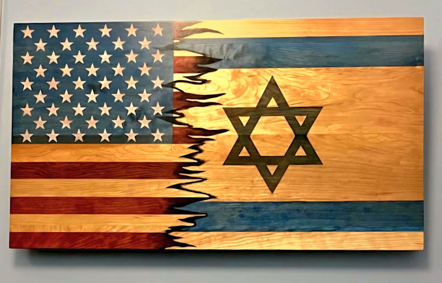The American Combination Flag Collection – Handcrafted Solid Hardwood Flags – Made by U.S. Veterans