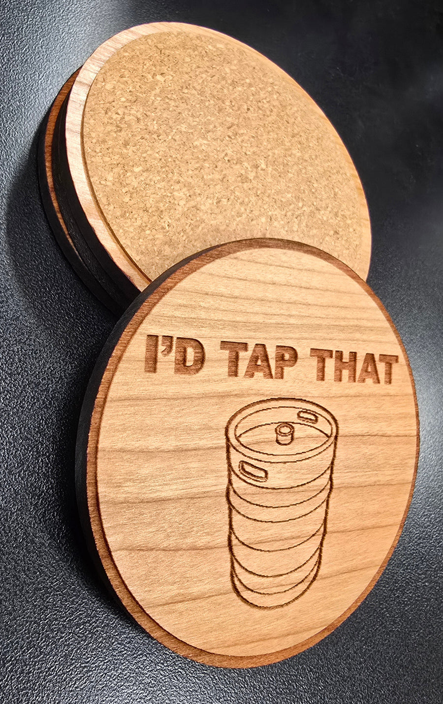 I'd Tap That Patriotic Wood Coaster Set – Handcrafted by U.S. Veterans
