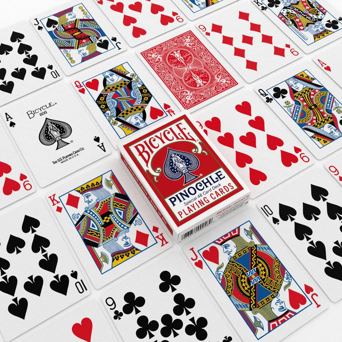 Bicycle Pinochle Playing Cards – Red or Blue Rider Back, Standard Index