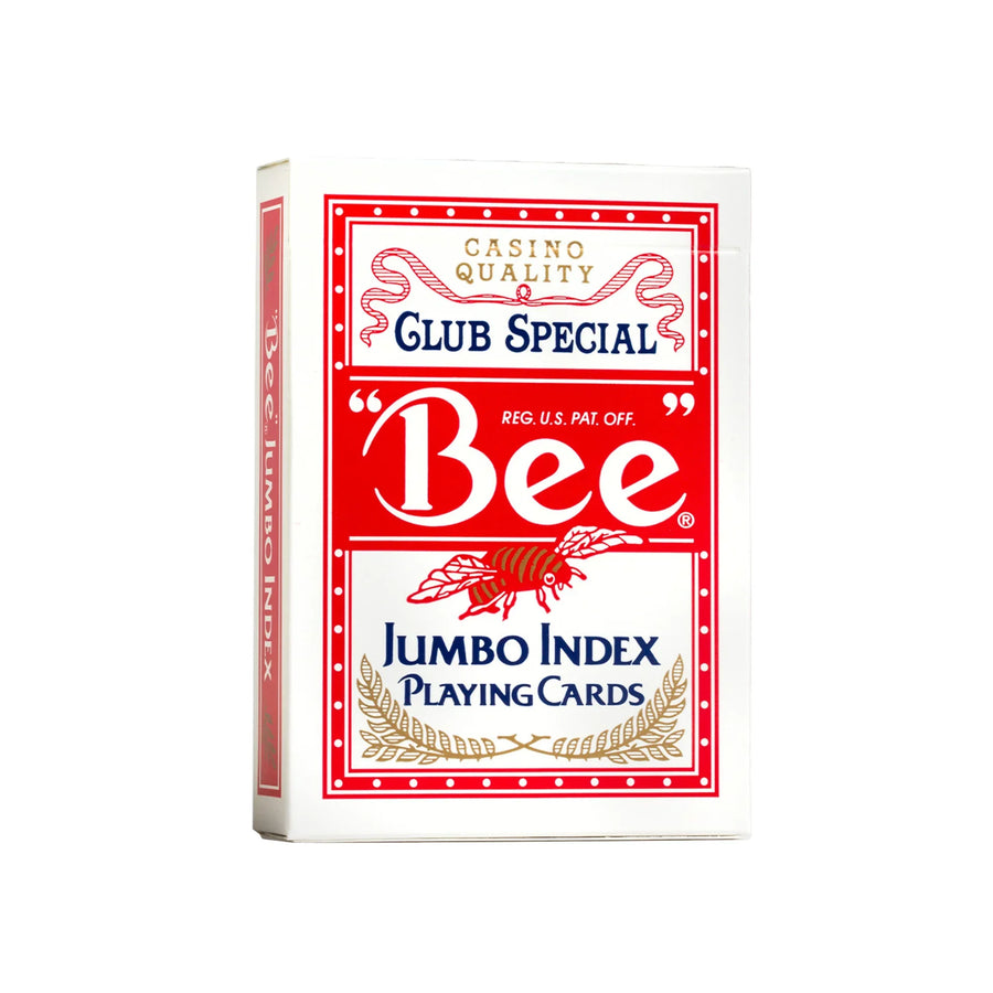 Bee Jumbo Index – Individual Deck (Poker Size, Red or Blue) – Casino Quality