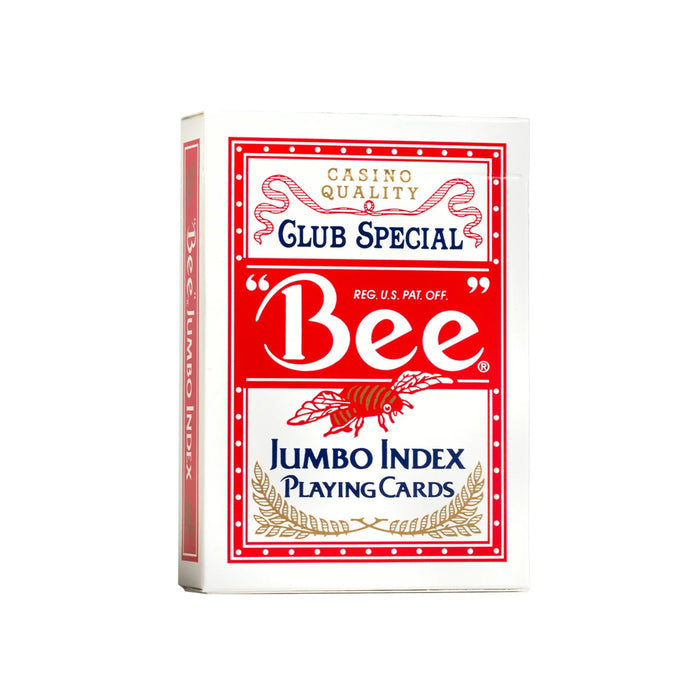 Bee Jumbo Index – Individual Deck (Poker Size, Red or Blue) – Casino Quality