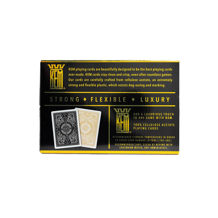 KEM Arrow Black & Gold Poker Jumbo Wide Playing Cards – 2 Deck Luxury Set