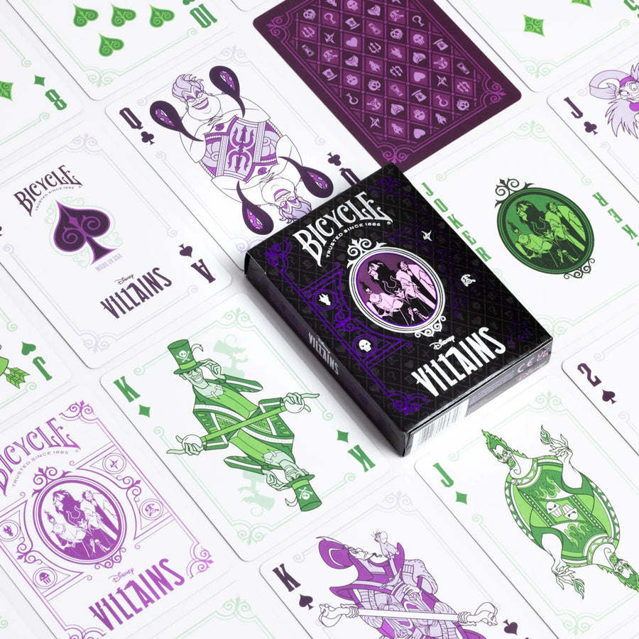 Bicycle Disney Villains Playing Cards – Purple or Green Edition