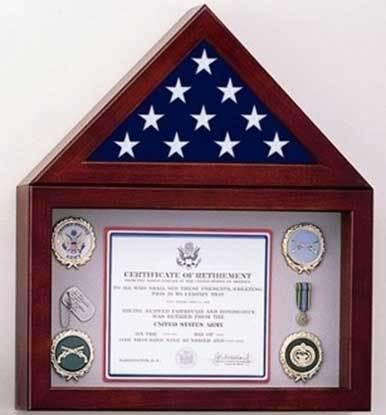 Flags Connections Flag Display Case with a Shadow Box, , The Military Gift Store, Mountain flag case
