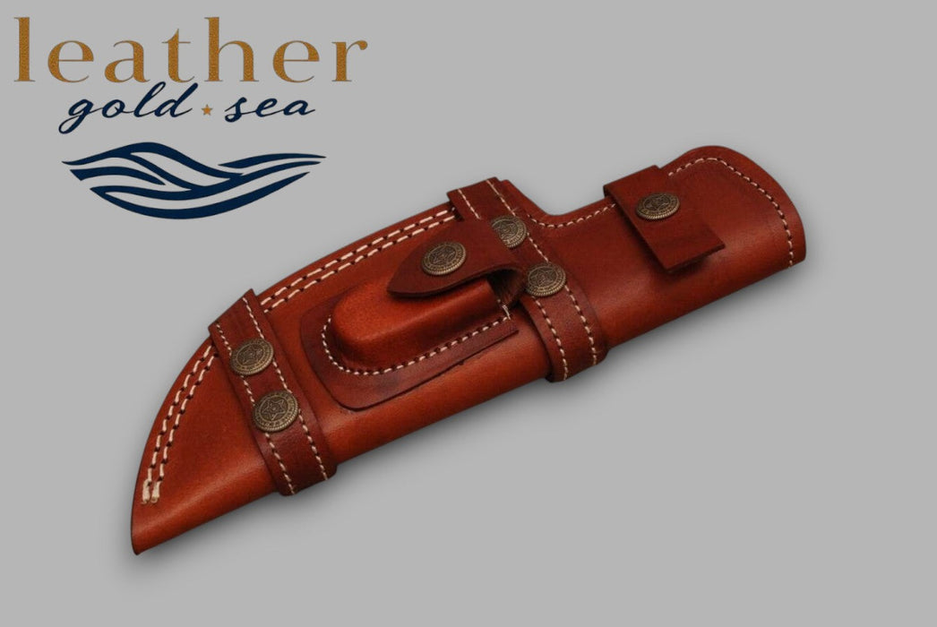 Survival Knife Sheath | Handmade Brown Leather