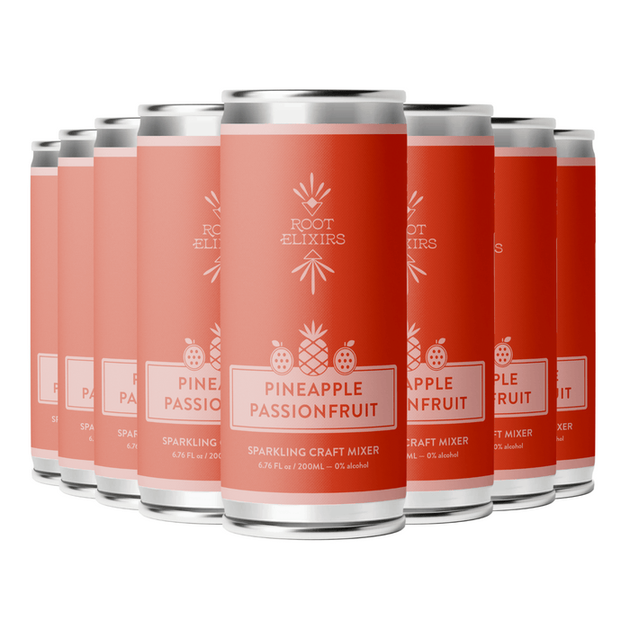 Root Elixirs Sparkling Pineapple Passionfruit Premium Cocktail Mixer- 8 Cans 7.5 oz by Farm2Me