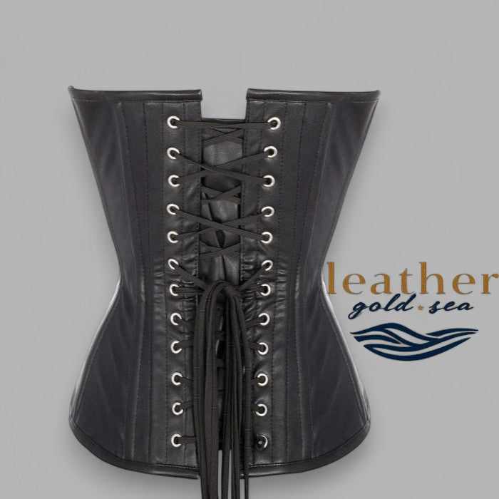Anzela Sheep Napa Leather Corset with Criss Cross Lacing