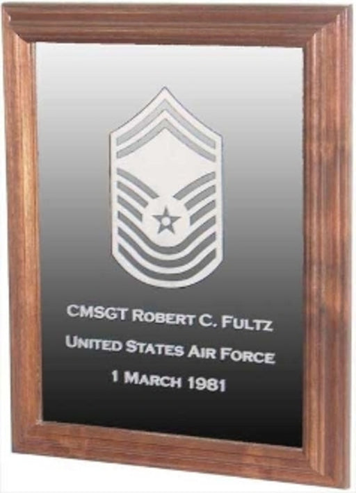 Military Laser Engraved Rank Insignia Mirror Frame., , The Military Gift Store, mirror frame