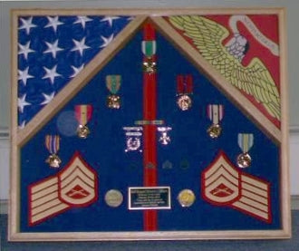 Military flag case for 2 flags and medals. - The Military Gift Store
