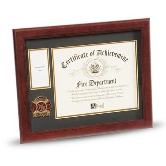 Firefighter Medallion Certificate and Medal Frame., , The Military Gift Store, Military medal and Certificate frame