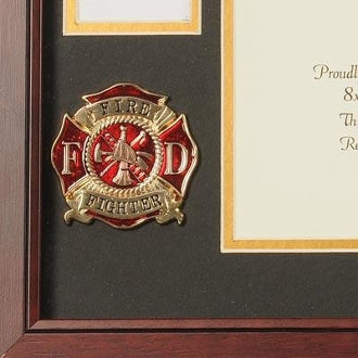 Firefighter Medallion Certificate and Medal Frame., , The Military Gift Store, Military medal and Certificate frame