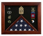 Military Flag medal display case, Mahogany wood for 3x5 flag!, , The Military Gift Store, Military Document Cases